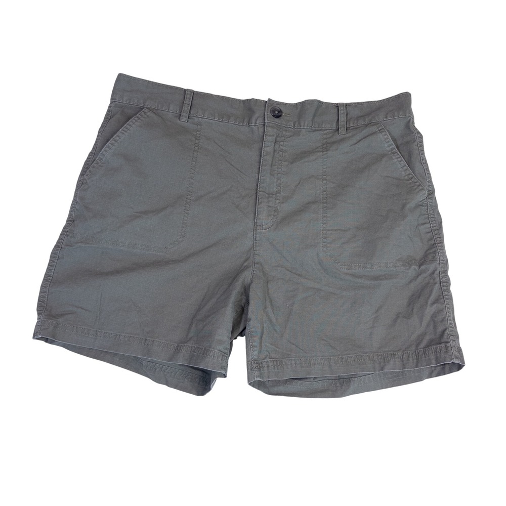 Eddie Bauer Utility Shorts Womens 14 Gray Ripstop Cargo Hiking
